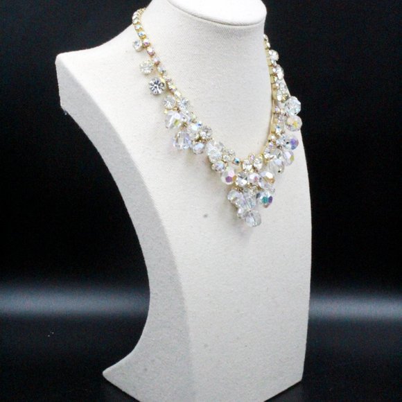 Juliana DE Aurora Borealis AB Crystals Rhinestones Charm Waterfall Necklace - Picture 11 of 13